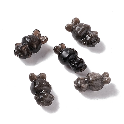 Natural Silver Obsidian Beads, Rabbit