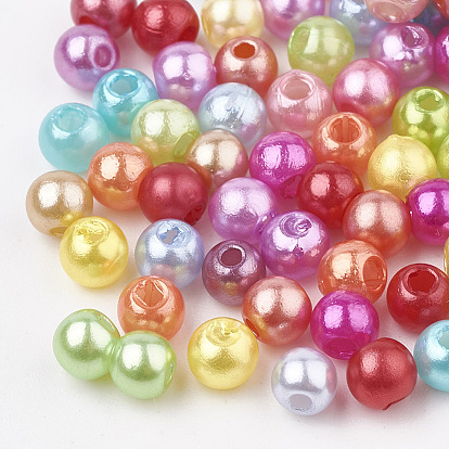 Abs perles en plastique, perle d'imitation, ronde