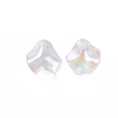Pendentifs acryliques transparents , de couleur plaquée ab , pétale