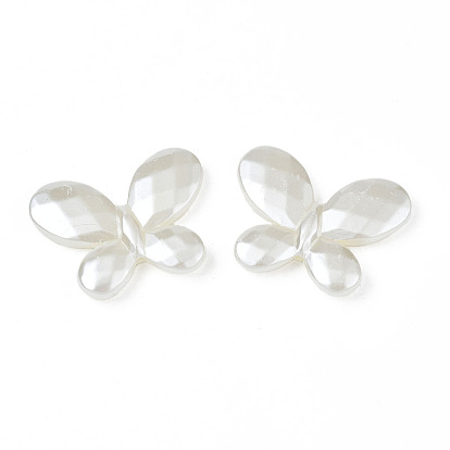 Perles de nacre en plastique ABS, facette, papillon
