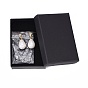 Shell Pearl Bead Dangle Earrings Studs, with Alloy Stud Earring Findings and Cardboard Boxes