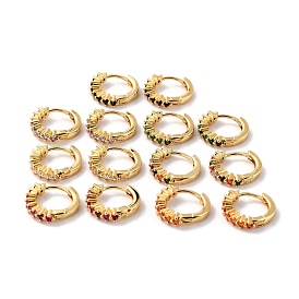 Dainty Cubic Zirconia Small Huggie Hoop Earrings, Real 18K Gold Plated Earrings for Her, Cadmium Free & Lead Free