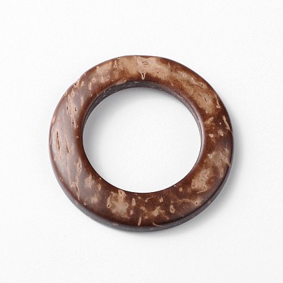 Coco Nut Beads, Brown, Donut, 38mm