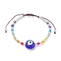 Evil Eye Lampwork & Glass Braided Bead Bracelet