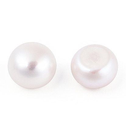 Natural Pearl Beads, Cultured Freshwater Pearl, No Hole/Undrilled, Round