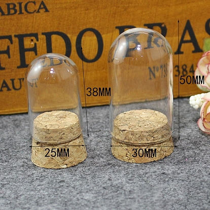 Bouteilles en verre miniatures, avec bouchons en liège, cloches cloches, bouteilles de vœux vides, pour accessoires de maison de poupée, fabrication de bijoux, rond/colonne/voûte