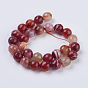 Faceted Round Dyed Natural Striped Agate/Banded Agate Beads Strands