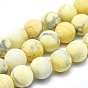 Natural Howlite Bead Strands, Frosted, Dyed, Round