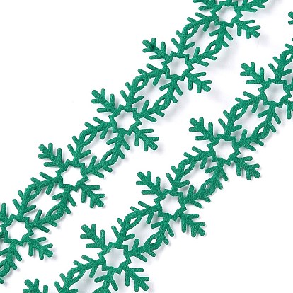 Bordure en dentelle de feutre de flocon de neige de Noël, embellissement de flocon de neige en polyester, pour la décoration de fête de Noël