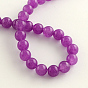 Dyed Natural Jade Round Bead Strands, 8mm, Hole: 1mm, about 48pcs/strand, 14.9 inch