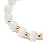 Bracelet extensible en perles œil de chat avec breloque marguerite en alliage d'émail pour femme