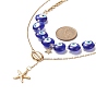 2 шт. 2 набор латунных ожерелий с подвеской в виде звезды, Женские ожерелья из бисера из натурального кварца и лэмпворка сглаза