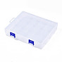 Rectangle Polypropylene(PP) Bead Storage Containers, with Hinged Lid and 20 Grids, for Jewelry Small Accessories, Cuboid