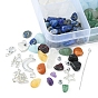 DIY Jewelry Making Finding Kit, Including  Natural Mixed Gemstone Chips & Glass Seed Beads, Elephant & Heart & Star Alloy Pendant & Clasps, Brass Jump Rings & Eye Pin