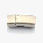 Rectangle 304 Stainless Steel Matte Magnetic Clasps with Glue-in Ends, 24x12.5x7.5mm, Hole: 5x10mm