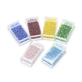 Perles de verre mgb matsuno, perles de rocaille japonais, 8/0 argent perles de verre doublé rocailles de trous ronds de semences
