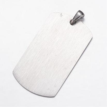 Ion Plating(IP) 304 Stainless Steel Pendants, Stamping Blank Tag Rectangle