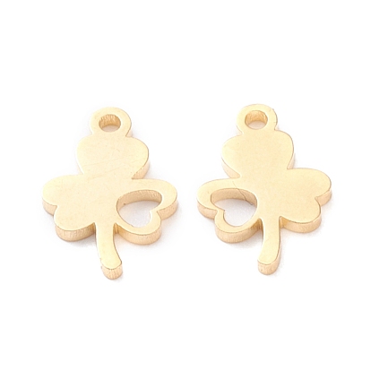 304 Stainless Steel Charms, Laser Cut, Clover