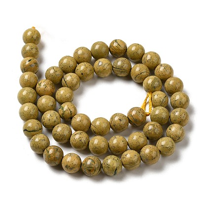 Natural Verdite Stone Beads Strands, Grade A, Round