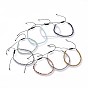 Bracelets de perles de verre tressés ajustables, avec fil de nylon et perles d'espacement en acier inoxydable 304