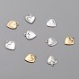 Brass Charms, Long-Lasting Plated, Heart