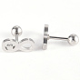 201 Stainless Steel Barbell Cartilage Earrings, Screw Back Earrings, with 304 Stainless Steel Pins, Infinity with Heart