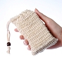 Cotton and Linen Foaming Nets, Soap Saver Mesh Bag, with Wood Beads, Double Layer Bubble Foam Nets, for Body Facial Cleaning