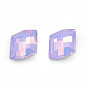 K9 Glass Rhinestone Cabochons, Pointed Back & Back Plated, Faceted, Parallelogram