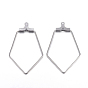 304 Stainless Steel Pendants, Hoop Earring Findings, Rhombus