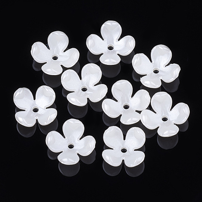 4 - capsules en plastique imitation perle, fleur