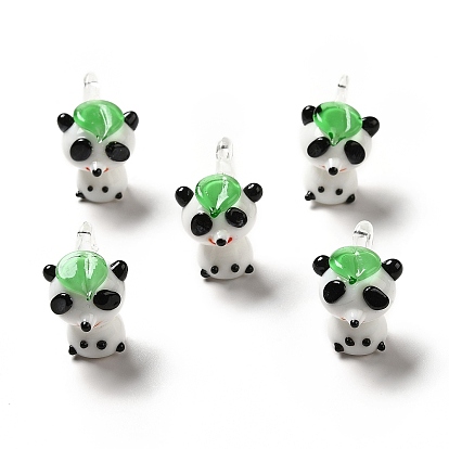 Handmade Lampwork Pendants, Panda Charms