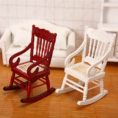 Chaises en bois miniatures, pour les accessoires de maison de poupée faisant semblant de décorations d'accessoires