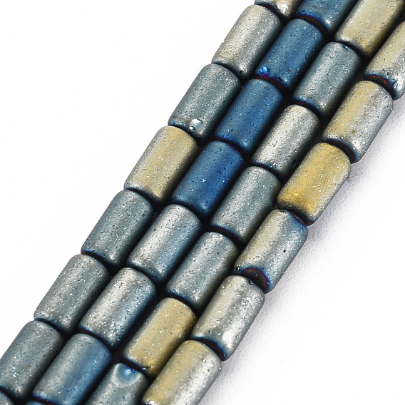 Galvanoplastie givré opaque perles de verre brins, colonne