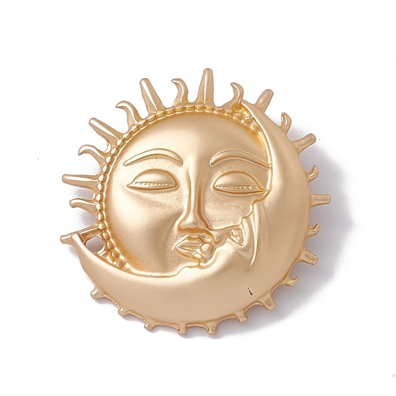 Alloy Moon and Sun Lapel Pin, Creative Badge for Backpack Clothes