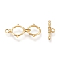 Brass Toggle Clasps, Long-Lasting Plated, Double Ring & Bar