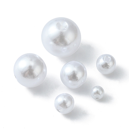5 perles en plastique d'imitation de style abs, ronde