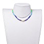Colliers de perles de heishi en pâte polymère faits à la main, perles de verre, perles d'eau douce et 304 chaînes torsadées en acier inoxydable