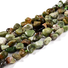 Natural Green Opal Beads Strands, Nuggets, Tumbled Stone