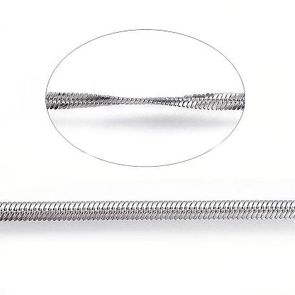 304 Stainless Steel Flat Snake Chains, Soldered