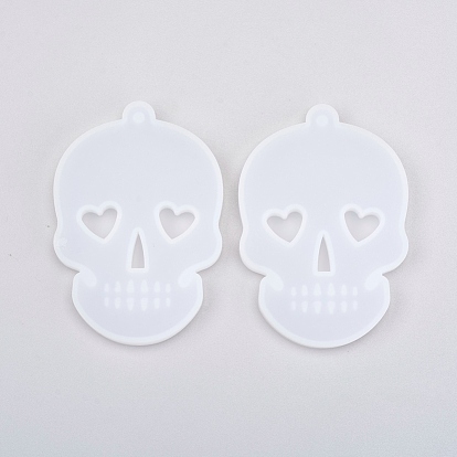 DIY Silicone Hangtag Molds, Resin Casting Molds, for UV Resin, Epoxy Resin Pendant Jewelry Making, Skull