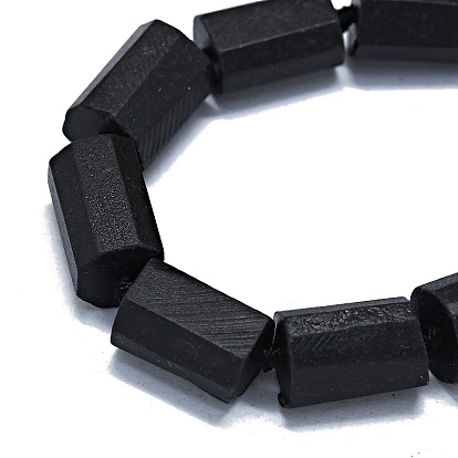 Natural Shungite Beads Strands, Frosted, Nuggets