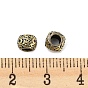 Crémaillère placage micro en laiton pavent perles cubes de zircone, sans cadmium et sans plomb, plaqué longue durée, Rondelle avec motif floral