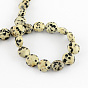 Dalmatien naturel brins de perles de jaspe, lentilles, 10x5mm, Trou: 1mm, Environ 40 pcs/chapelet, 15.7 pouce