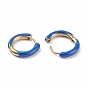 Двухцветные 304 массивные серьги-кольца из нержавеющей стали с эмалью для женщин
