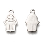201 Stainless Steel Charms, Laser Cut, Hamsa Hand/Hand of Fatima/Hand of Miriam with Evil Eye