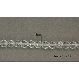 Imitation cristal perles de verre brin, facette, 8mm, Trou: 2mm