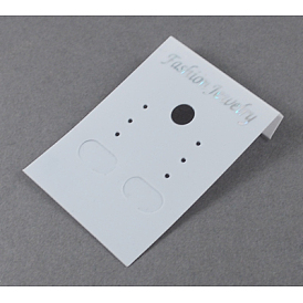 Carte d'affichage boucle d'oreille en plastique, rectangle, 51x37mm