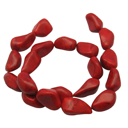 Synthetic Howlite Beads Strands, Dyed, Amorphous