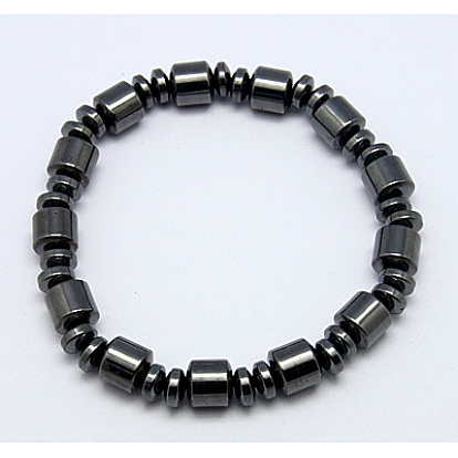 Hématite synthétique magnétique bracelets magnétiques, diamètre intérieur: 54 mm