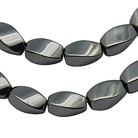 Perles synthétiques d'hématite, avec magnétique, torsion, 7x4mm, Trou: 1mm